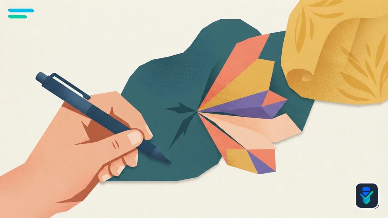 Ilustração editorial sobre Dominando as 5 Competências do ENEM 2026: Guia Detalhado para a Redação Nota 1000